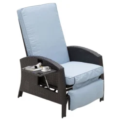Outsunny Patio Recliner, Outdoor Reclining Chair With Flip-Up Side Table, All-Weather Wicker Metal Frame Chaise With Footrest, Cushions 15 Outsunny Patio Recliner, Outdoor Reclining Chair With Flip-Up Side Table, All-Weather Wicker Metal Frame Chaise With Footrest, Cushions -Furniture Shop GUEST f1b1c6fc f3ad 4189 a270 719537ffdb37