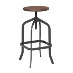 Court Adjustable Backless Barstool Brown - Picket House Furnishings