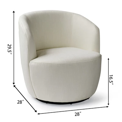 Bella Swivel Barrel Chairs Set Of 2,Contemporary Farmhouse 28'' Seat Width Linen Swivel Chair,Armrest 360° Swivel Nursery Chair-Maison Boucle 9 Bella Swivel Barrel Chairs Set Of 2,Contemporary Farmhouse 28'' Seat Width Linen Swivel Chair,Armrest 360° Swivel Nursery Chair-Maison Boucle - Image 7