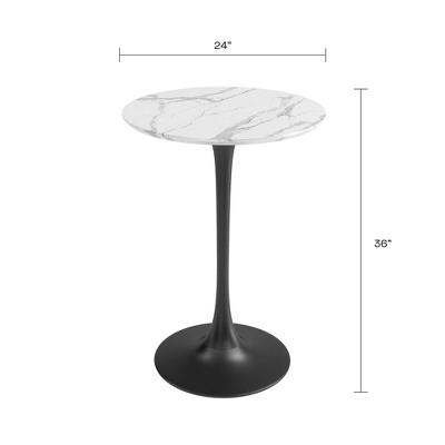Kurv Counter Dining Table White Faux Marble/Black - Jamesdar 5 Kurv Counter Dining Table White Faux Marble/Black - Jamesdar - Image 3