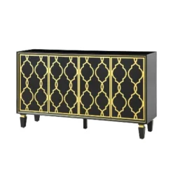 Beatrice 61'' Modern Storage Wide Sideboard With Solid Wood Legs | KARAT HOME -Furniture Shop GUEST f21fece7 19ec 4232 93b2 a8c18ed263d1