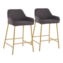 Set Of 2 Daniella Metal/Polyester Counter Height Barstools - LumiSource -Furniture Shop GUEST f2cb159a 1a97 4233 8618 176ce5e415e6