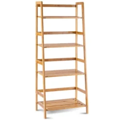 Costway Multifunctional 4 Shelf Bamboo Bookcase Ladder Plant Flower Stand Rack Storage -Furniture Shop GUEST f30e174a addd 473e 9a88 e8739e73ab3f