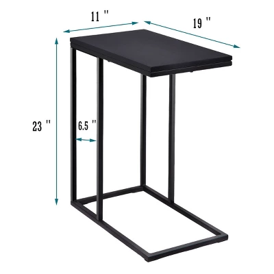 Costway Coffee Tray Sofa Side End Table Ottoman Couch Console Stand TV Lap Snack Black 4 Costway Coffee Tray Sofa Side End Table Ottoman Couch Console Stand TV Lap Snack Black - Image 2
