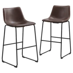Set Of 2 Laslo Modern Upholstered Faux Leather Barstools - Saracina Home 21 Set Of 2 Laslo Modern Upholstered Faux Leather Barstools - Saracina Home -Furniture Shop GUEST f3832c91 22cd 4a53 ae8b 5976ad6a7e26