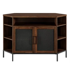 Corner TV Stand For TVs Up To 55" With Metal Mesh Doors - Saracina Home -Furniture Shop GUEST f4faf399 0f05 45de 8efd d07e325dc3b8