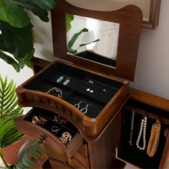 Kasey Jewelry Armoire Walnut - Powell Company -Furniture Shop GUEST f5457203 ac9e 4bd2 8c01 8f9e652808f1