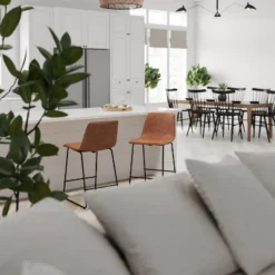 Merrick Lane 24 Inch Faux Counter Height Bucket Seat Stools, Set Of 2 -Furniture Shop GUEST f6476cb2 37b3 4e6d b346 8179e192d9b2