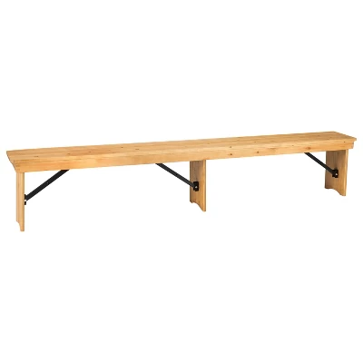 Flash Furniture HERCULES Series 8' X 12'' Solid Pine Folding Farm Bench With 3 Legs 16 Flash Furniture HERCULES Series 8' X 12'' Solid Pine Folding Farm Bench With 3 Legs - Image 14