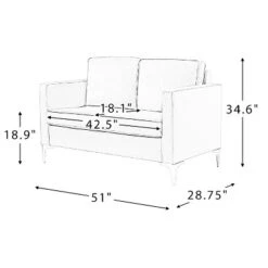 Eldoria Sofa Loveseat With Gold Stainless Leg | Karat Home -Furniture Shop GUEST f6fcf40c b110 41cf b880 637b6846369a