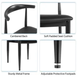 Yaheetech Set Of 2 Armless Dining Chairs With Backrest, Metal Legs And Faux Leather Seat, Black 10 Yaheetech Set Of 2 Armless Dining Chairs With Backrest, Metal Legs And Faux Leather Seat, Black -Furniture Shop GUEST f758e712 011d 4ee0 b1e2 55ded70d3fa9