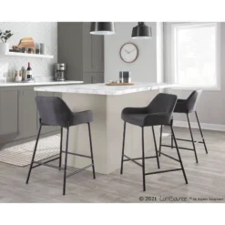 Set Of 2 Daniella Metal/Polyester Counter Height Barstools - LumiSource -Furniture Shop GUEST f87194bd 10f2 429d b82d 1c337efc143f