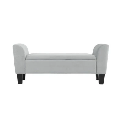 Simple Relax Bedroom Velvet Bench With Storage In Gray 3 Simple Relax Bedroom Velvet Bench With Storage In Gray - Image 2