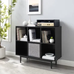 35.88" Liam 6 Cube Record Storage Bookcase With Speaker - Crosley
