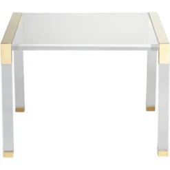 55 Downing Street Modern Cast Acrylic Accent Side End Table 23 1/2" X 24" Clear Gold Spaces Living Room Bedroom Bedside Entryway -Furniture Shop GUEST fa53fa63 cc73 4200 a924 d625e4ea1258