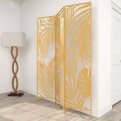 Glam Metal Palms Room Divider Screen Gold - Olivia & May -Furniture Shop GUEST faebc3cc d472 40f7 8e48 f71f6e4bb64b