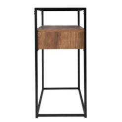 Slehidi Glass Top Console Table With Storage Black/Natural - Aiden Lane -Furniture Shop GUEST faf47436 62cc 4c26 ba88 05b74560712b