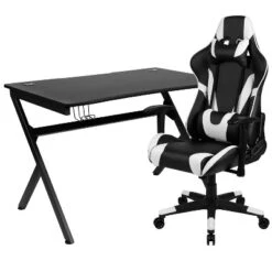 Emma And Oliver Gaming Bundle-Desk, Cup Holder/Headphone Hook & Reclining Chair -Furniture Shop GUEST fb426006 b15c 47df acb3 7e9333fafd70