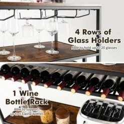 Costway Rustic Wine Rack Table 13 Bottles Wine Bar Cabinet Freestanding With Glass Holder 14 Costway Rustic Wine Rack Table 13 Bottles Wine Bar Cabinet Freestanding With Glass Holder -Furniture Shop GUEST fc323432 4583 4c73 9a6a 3b128ea7b8ae