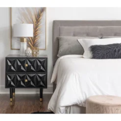 2 Drawer Geo Textured Nightstand - Linon -Furniture Shop GUEST fd7be032 d886 4322 93a1 09af3a88b985